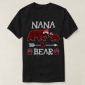 Nana Bear Christmas Pajama Red Plaid Buffalo Famil T-shirt (Design voorkant)