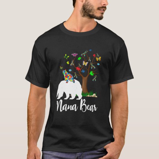 Nana Beer Autisme Bewustzijn Liefde Ondersteuning  T-shirt (Voorkant)