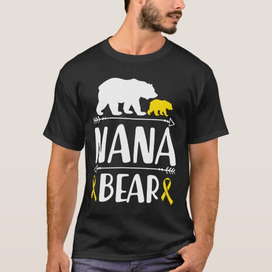 Nana Beer Childhood Cancer Awareness Grandma of a T-shirt (Voorkant)
