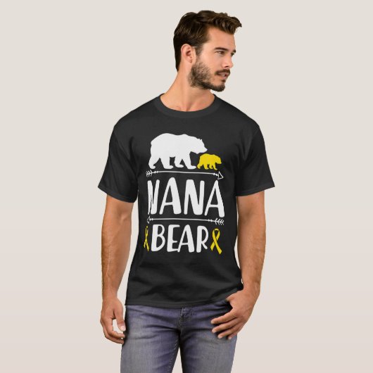Nana Beer Childhood Cancer Awareness Grandma of a T-shirt (Voorkant volledig)