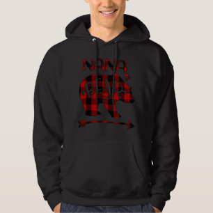 Nana Beer rood en zwart buffel geruite Beer hart A Hoodie