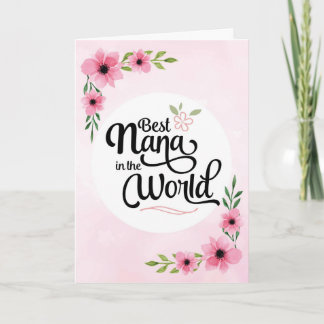 Nana Birthday - Beste Nana in de Wereld w/Flowers Kaart