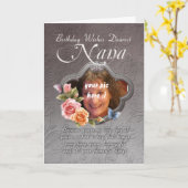 nana birthday card - birthday your fotograaf here kaart (Gele Bloem)