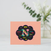 Nana Bloem Bloem Naam Initiaal Briefkaart (Staand voorkant)