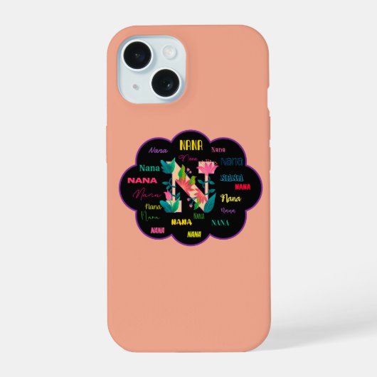 Nana Bloem Bloem Naam Initiaal iPhone 15 Case (Achterkant)