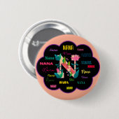 Nana Bloem Bloem Naam Initiaal Ronde Button 5,7 Cm (Voorkant /achterkant)