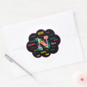 Nana Bloem Bloem Naam Initiaal Ronde Sticker (Envelop)
