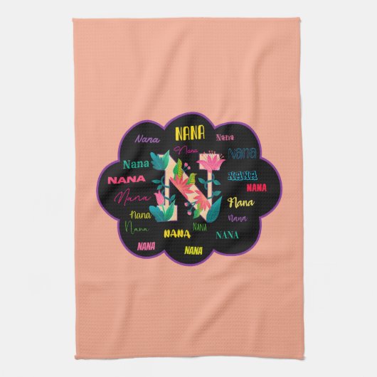 Nana Bloem Bloem Naam Initiaal Theedoek (Verticaal)