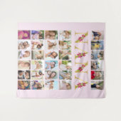 Nana Bloemletters 30 Verticale Fotocollage Roze Wandkleed (Voorkant (horizontaal))