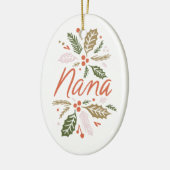 Nana Bright Holly kerstfoto Keramisch Ornament (Links)