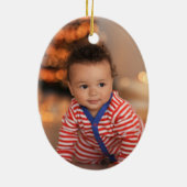 Nana Bright Holly kerstfoto Keramisch Ornament (Achterkant)