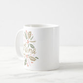 Nana Bright Holly Kerstgoud script Koffiemok (Voorkant links)