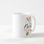 Nana Bright Holly Kerstzwart script Koffiemok (Voorkant rechts)