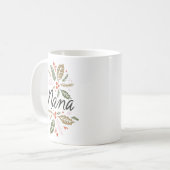 Nana Bright Holly Kerstzwart script Koffiemok (Voorkant links)