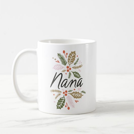 Nana Bright Holly Kerstzwart script Koffiemok (Links)
