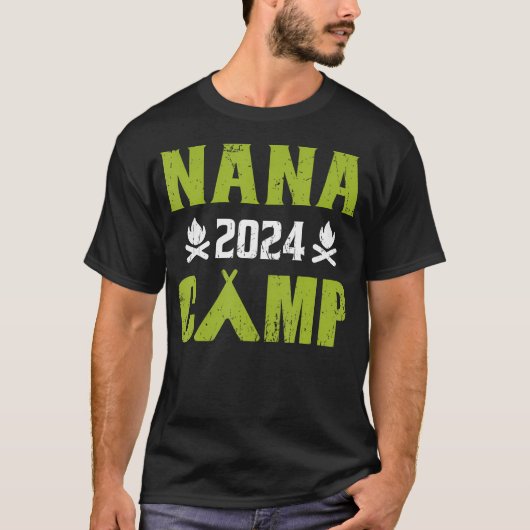 Nana Camp 2024 Familie Vakantie Zomer Camping Crew T-shirt (Voorkant)