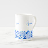 Nana China Blue Waterverf Floral Porselein Kop (Voorkant rechts)