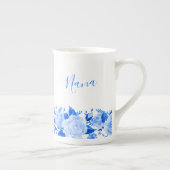 Nana China Blue Waterverf Floral Porselein Kop (Rechts)