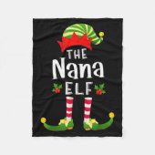 Nana Christmas Elf Matching Pajama X-mas Party Fleece Deken (Voorkant)