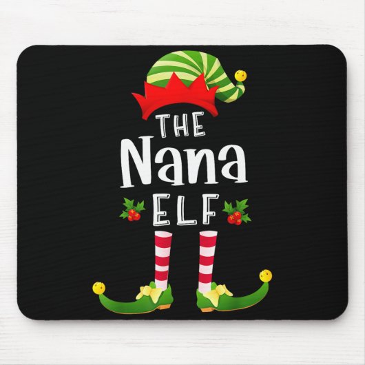 Nana Christmas Elf Matching Pajama X-mas Party Muismat (Voorkant)