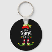 Nana Christmas Elf Matching Pajama X-mas Party Sleutelhanger (Voorkant)