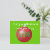 Nana Christmas ornament briefkaart (Staand voorkant)