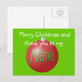 Nana Christmas ornament briefkaart (Voorkant / Achterkant)