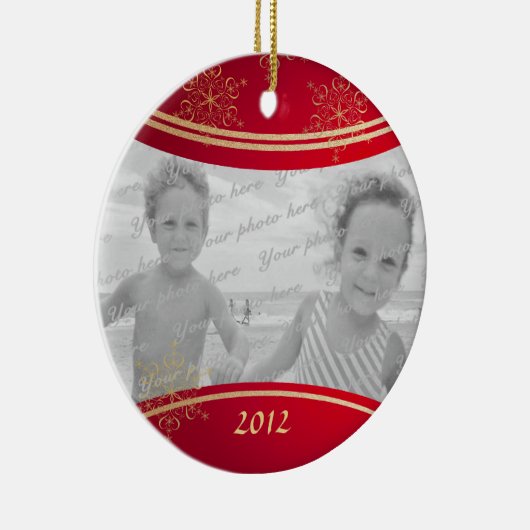 Nana Christmas Photo Lijst Keramisch Ornament (Rechts)