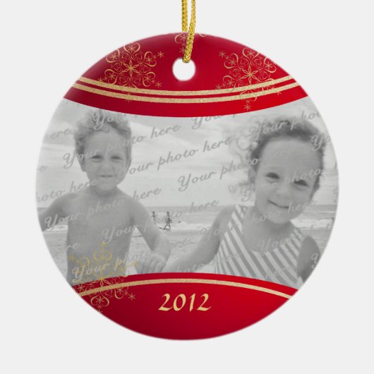 Nana Christmas Photo Lijst Keramisch Ornament (Voorkant)