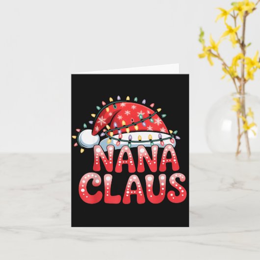 Nana Claus Christmas Family Matching Grandma Holid Kaart (Gele Bloem)