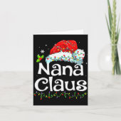 Nana Claus Christmas Pajama Family Matching Xmas L Kaart (Voorkant)