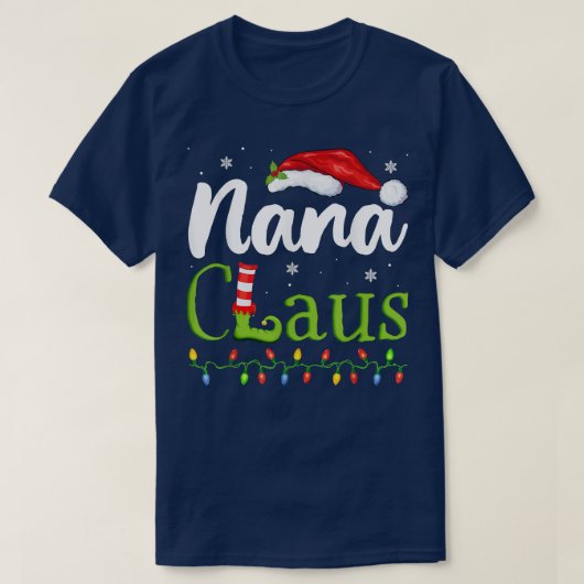Nana Claus Funny Grandma Santa Pajamas Kerstmis I T-shirt (Design voorkant)