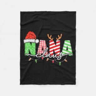 Nana Claus Kerst Kerstlichten Pyjama Familie Mat Fleece Deken
