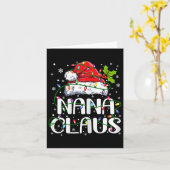 Nana Claus kerstlampjes Pajama Familie komt overee Kaart (Gele Bloem)