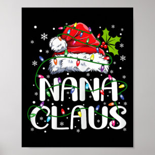 Nana Claus kerstlampjes Pajama Familie komt overee Poster