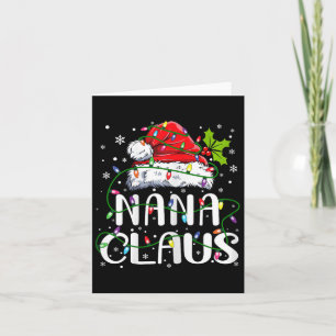 Nana Claus Kerstman Hoed Matching Familie Xma Kaart