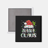 Nana Claus Kerstman Hoed Matching Familie Xma Magneet (Voorkant / Achterkant)