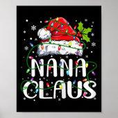 Nana Claus Kerstman Hoed Matching Familie Xma Poster (Voorkant)