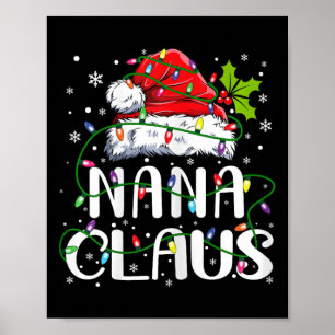 Nana Claus Kerstman Hoed Matching Familie Xma Poster