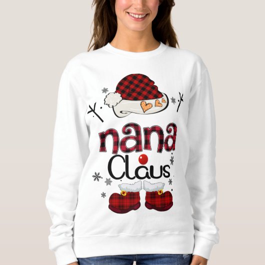 Nana Claus Red Pset Grandma Gift Trui (Voorkant)