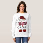 Nana Claus Red Pset Grandma Gift Trui (Voorkant volledig)