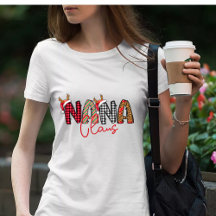 Nana Claus Retro Kerstontwerp T-Shirt