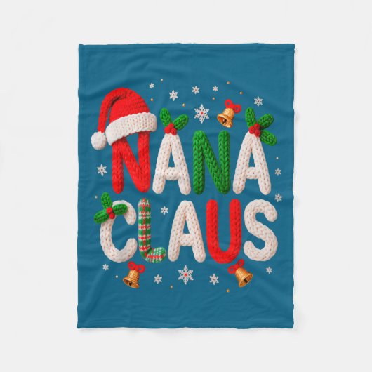 Nana Claus Santa Claus Crochet &amp; Knitting Love Fleece Deken (Voorkant)