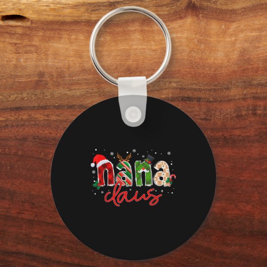 Nana Claus Santa Claus Family Matching Christmas P Sleutelhanger (Voorkant)