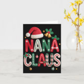 Nana Claus Santa Claus Grandma Family Matching Chr Kaart (Gele Bloem)