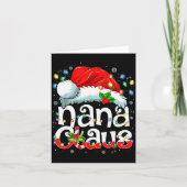 Nana Claus Shirt Christmas Lights Pajama Family Ma Kaart (Voorkant)