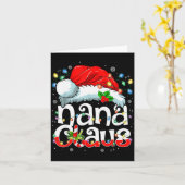 Nana Claus Shirt Christmas Lights Pajama Family Ma Kaart (Gele Bloem)