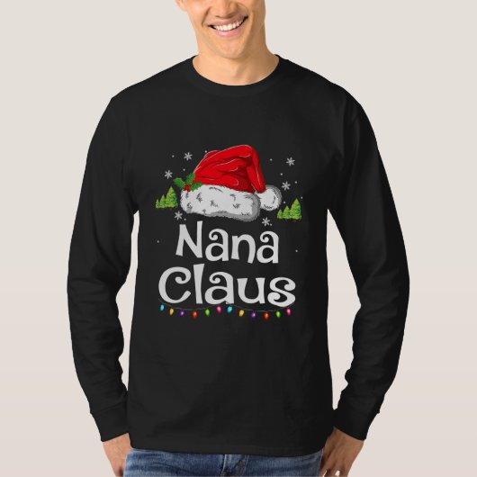 Nana Claus Shirt Christmas Pajama Family Matching (Voorkant)