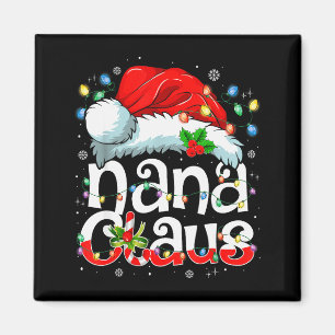 Nana Claus Shirt Kerstverlichting Pyjama Familie M Magneet