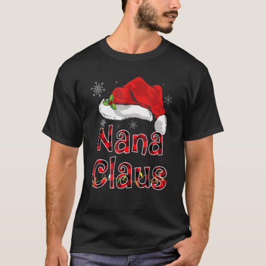 Nana Claus Shirt Santa Hat Red Buffalo Pset Chris (Voorkant)